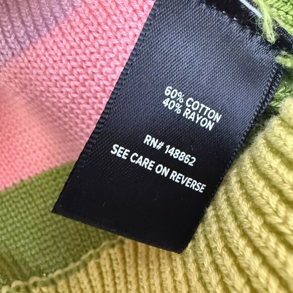 Torrid Sweater Large (Torrid 0) Harley Pastel Stripe Cotton Blend Crew Neck - Picture 8 of 12